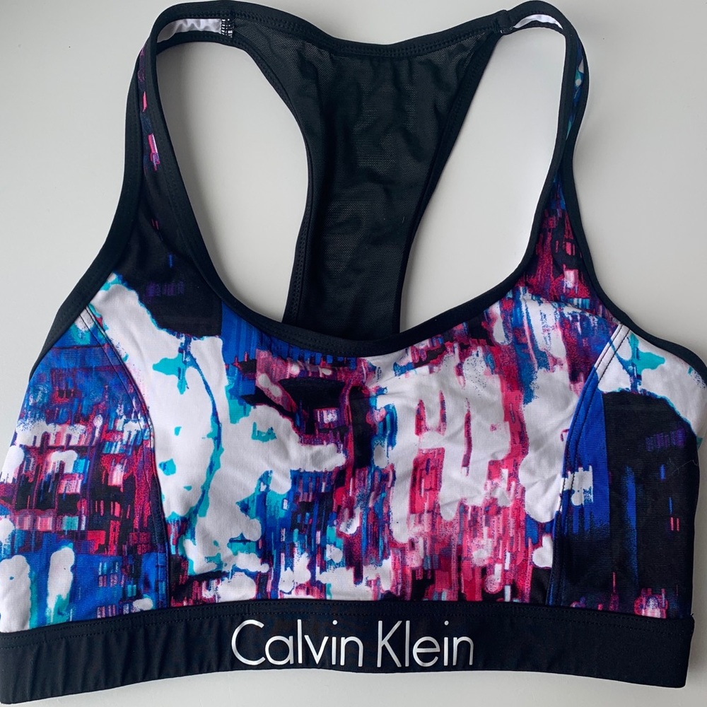 Calvin Klein acid graffiti print bikini set